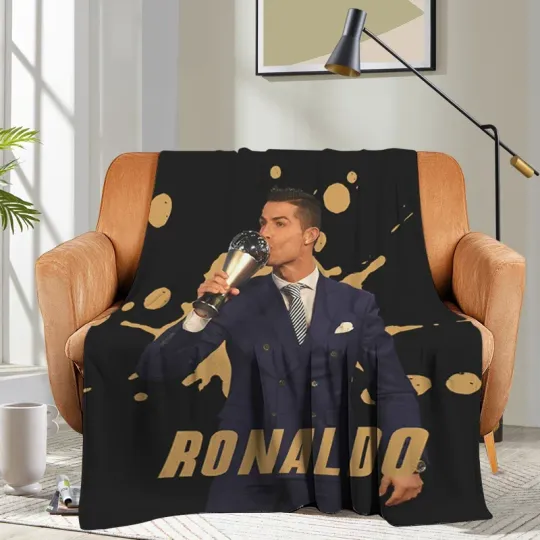 Custom Blanket Sofa Ronaldo CR7 Bed Camping Nap Fluffy Soft Blankets for Winter Warm King Size Microfiber Bedding