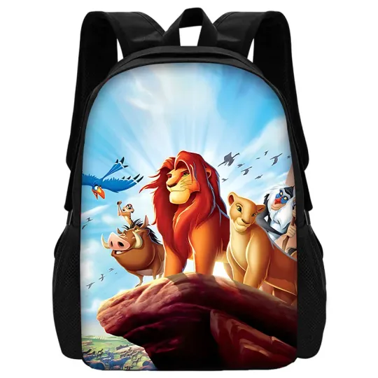 Child School Cartoon Lion King Simba and Mufasa Backpack