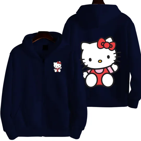 Hello Kitty Red Men Zip Up Hoodie
