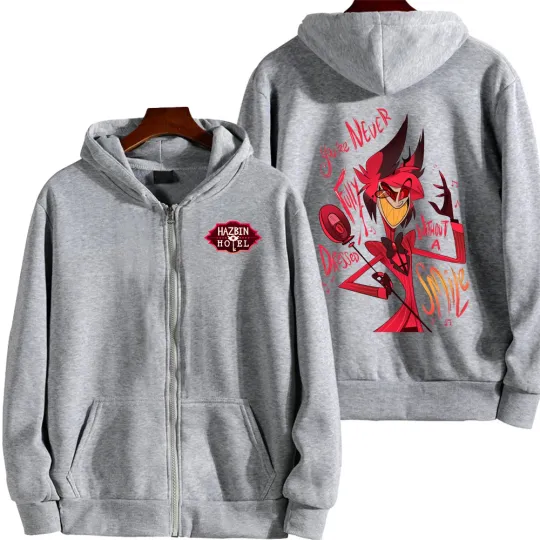 Alastor Hazbin Hotel Men Zip Up Hoodie