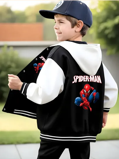 Marvel Boys' Baseball hooded Jacket - Reversible Hulk Graphic