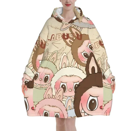 Oversized Labubu Blanket Hoodie
