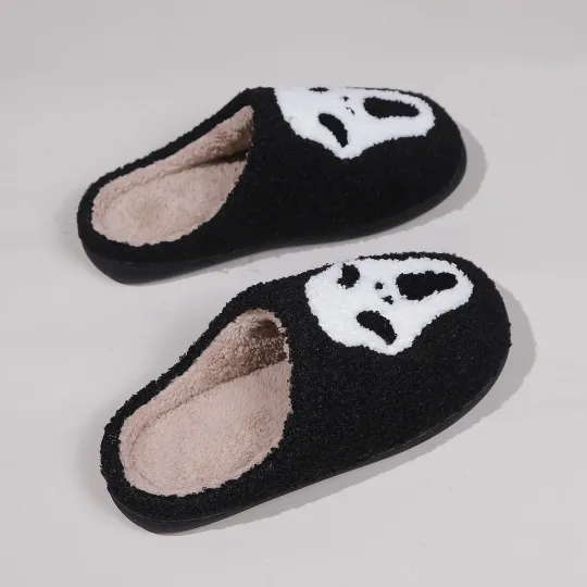Halloween Funny Casual Fluffy Slippers, Halloween Gift, Christmas Gift