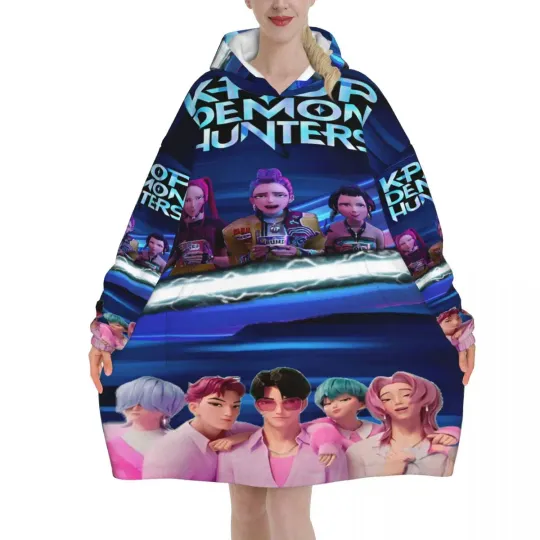 KPop Demon Hunters Huntrix Wearable Blanket Hoodie
