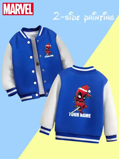 Marvel Boys Baseball Jacket - Christmas Deadpool Chi version print