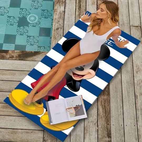 Disney Mickey Mouse Striped Beach Towel