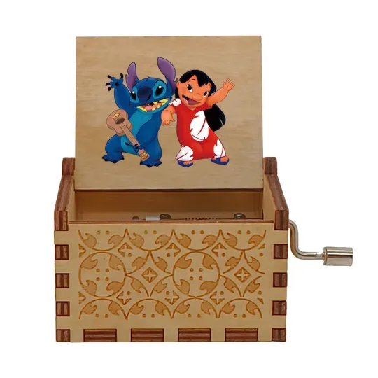 Disney Lilo & Stitch Wooden Hand Crank Music Box