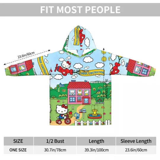 Hello Kitty Merch Oversize Hoodie Blanket  | Cute Blanket For Girl