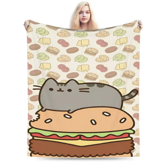 Cozy Pusheens Cartoon Cats Blanket - Throw for Home & Office