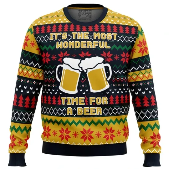 New Christmas Beer Season 3D Printed Men's Ugly Christmas Sweater Winter Unisex Casual Holiday Party Women Pullover Wholesale