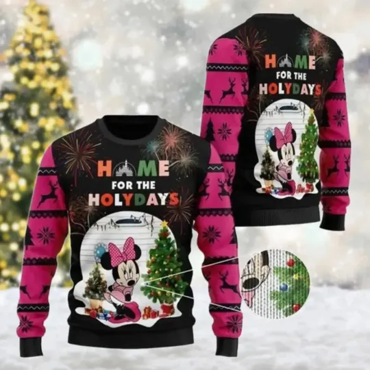 Discover Merry Christmas Mickey Mouse Disney Ugly Christmas Sweater Gift Santa Claus Pullover Men's 3D Autumn Winter Sweatshirt 2025