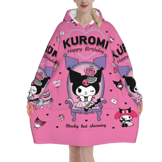 Funny Kuromi Blanket Hoodie