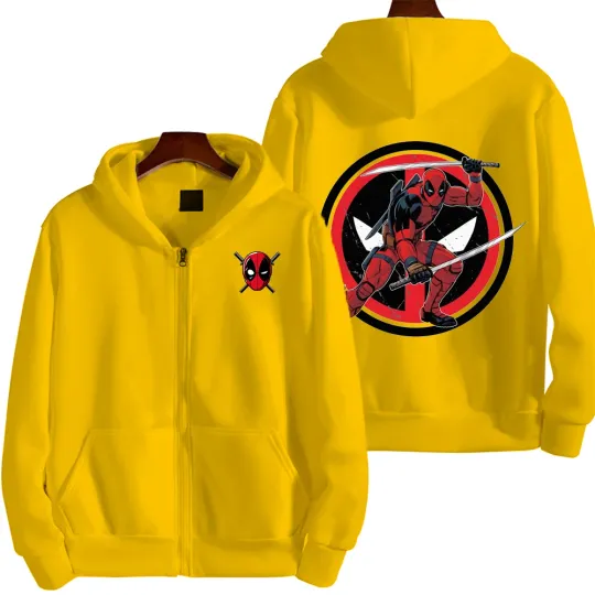 Deadpool Marvel Spring and Autumn New Men's Zipper Hoodie