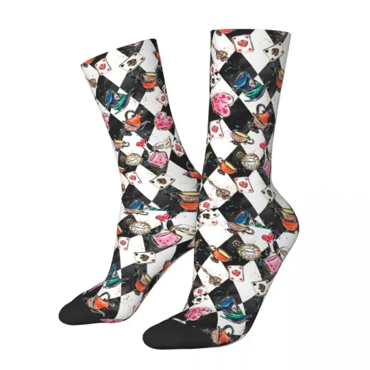 Alice In Wonderland Poker Tea Socks Men Women