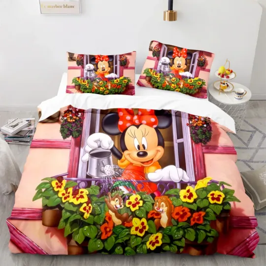 Cartoon Disney Bedding Set, Mickey Mouse Minnie Mouse Bedding Sets, Birthday Gifts