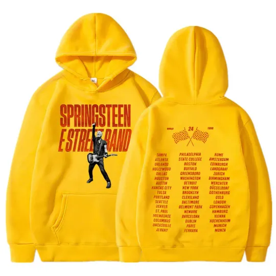 Bruce Springsteen and E Street 2024 Tour Hoodies, Men Women Clothing Fashion Vintage Casual Loose Oversized Pullovers