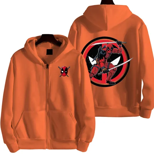 Deadpool Marvel Spring and Autumn New Men's Zipper Hoodie