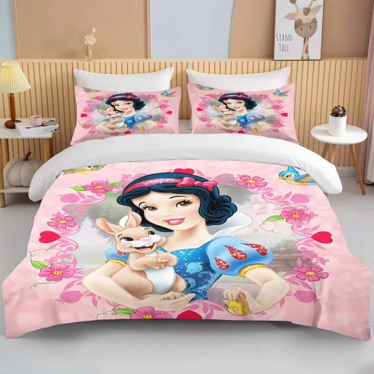 Disney Princess Snow White Printed Bedding Set, Bedroom Decor Gifts
