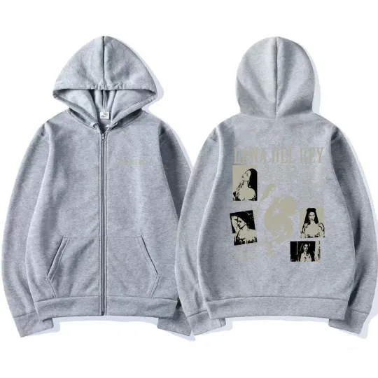 Singer Lana Del Rey Music Album Did You Know That There's A Tunnel Under Ocean Blvd Zipper Hoodie Men Women Loose Zip Up Jacket