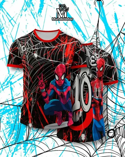 Marvel Spider - Man Jersey - This V - Neck Jersey Features A Striking Red Base Ideal for Spider - Man Enthusiasts