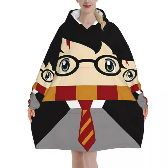 Oversized Harry Potter Magic School Wearable Blanket Winter Hoodie