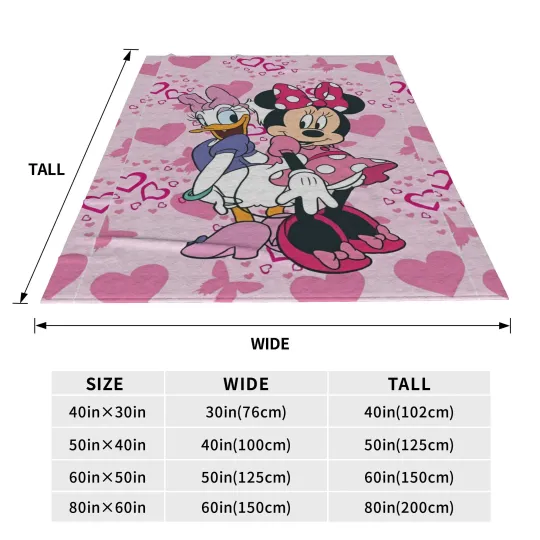 minnie mouse daisy Blanket Multiple Sizes Super Soft and Warm  Throw Blankets for Couch Sofa and Bed