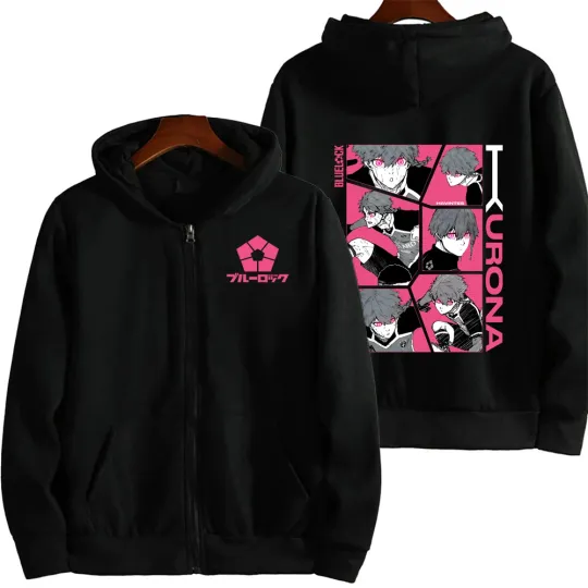 Blue Lock Kurona Ranze Men Zipper Hoodie