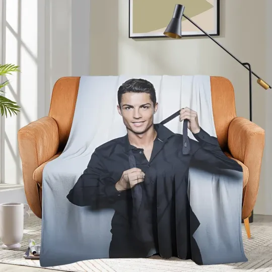 Custom Blanket Sofa Ronaldo CR7 Bed Camping Nap Fluffy Soft Blankets for Winter Warm King Size Microfiber Bedding