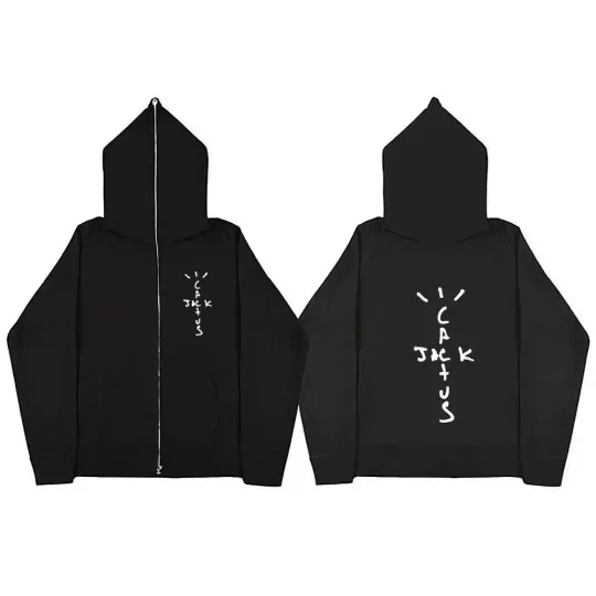 Travis Hip-hop Rapper Printed Zip Up Hoodie