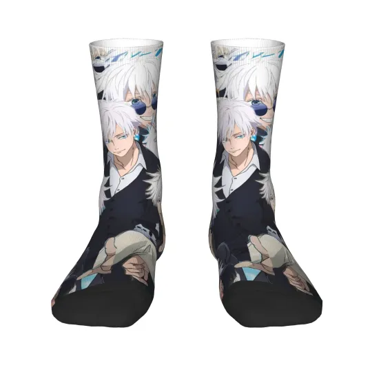 Gojo Sensei Anime Manga Socks Vintage Autumn Socks for Adults Men