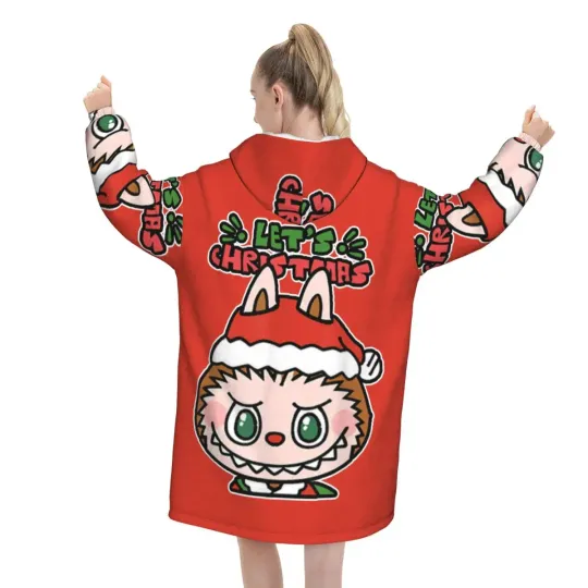 Christmas Labubu Cute Blanket Hoodie