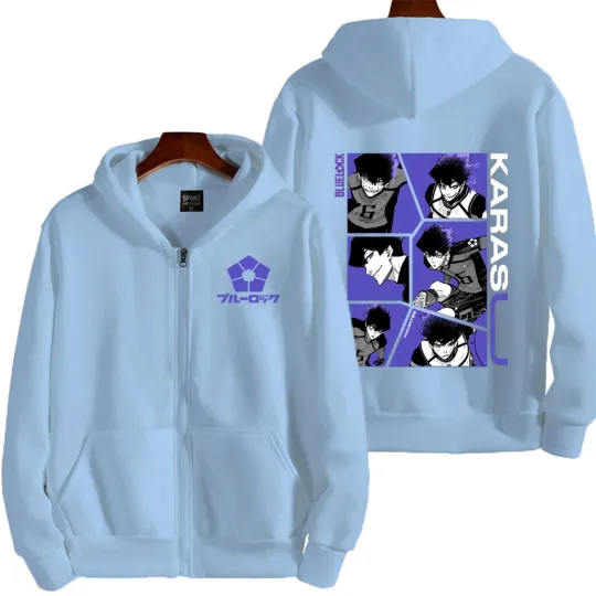 Blue Lock Karasu Tabito Men Zip Up Hoodie