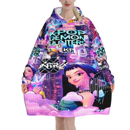 Kpop Demon Hunters Huntrix Blanket Hoodie