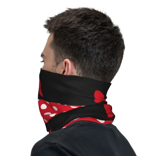 Minnie Mouse Cartoon Polkadot Face Mask Scarf