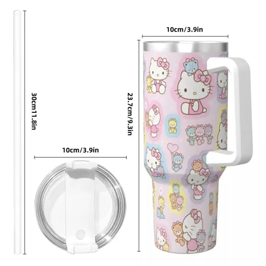 Hello Kitty Cat  Tumblers 40 oz With Handle | Christmas Gift