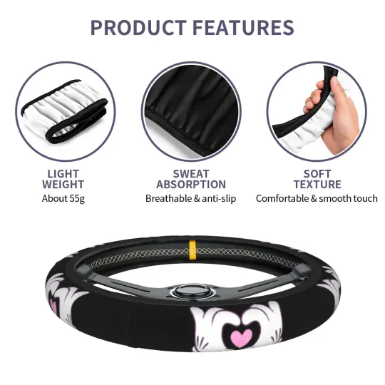 Mickey Mouse Minnie Love Disney Steering Wheel Cover