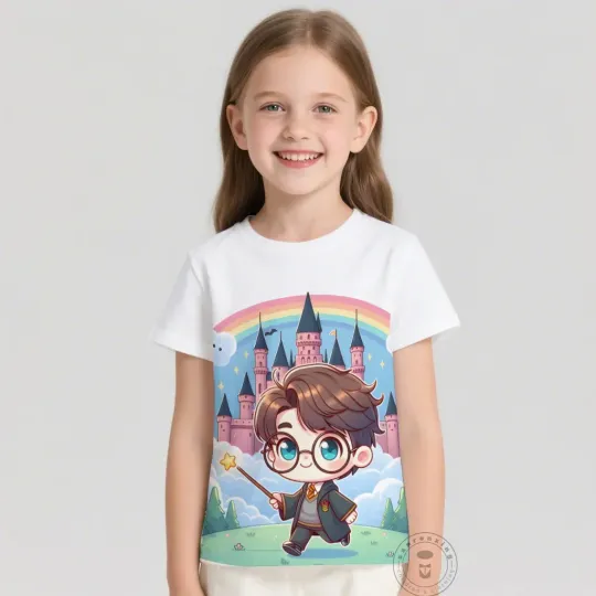 T Shirts Anime Harry Potter 3D Print Kids T Shirt Fashion Casual Cartoon Round Neck T-shirt Boy Girl Children Clothing Tees Tops