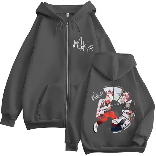 Rapper Machine Gun Kelly Album 2025 Merch Zipper Hoodie