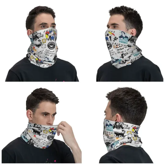 Funny Friends Collage Face Mask Scarf