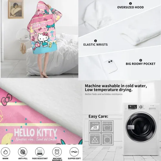 Kawaii Hello Kitty Oversized Blanket Hoodie