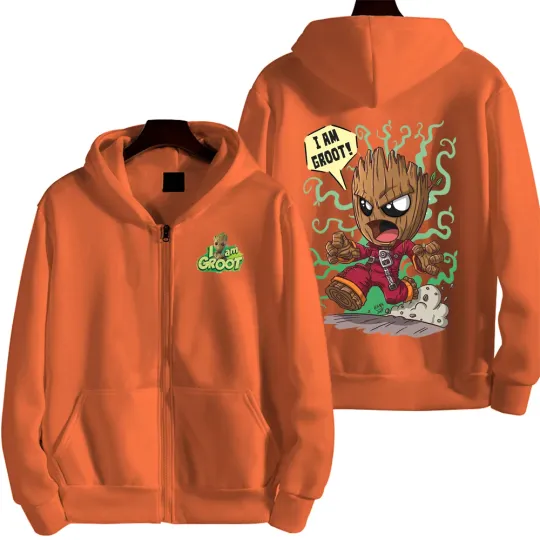 I Am Groot Men Zip Up Hoodie