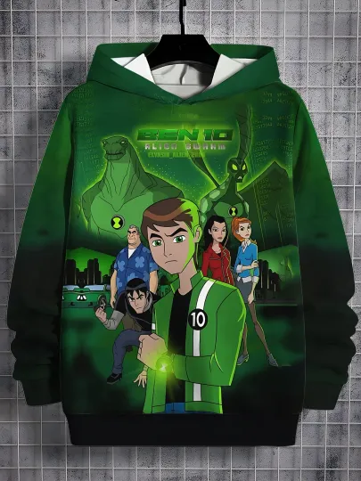 Cartoon Anime Ben 10 3d Graphic Print Hoodies Men Women Fashion Hoodie Boys Girls Sweatshirt Women Sweats Man Tracksuits Sports