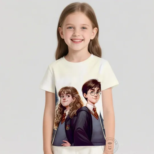 T Shirts Anime Harry Potter 3D Print Kids T Shirt Fashion Casual Cartoon Round Neck T-shirt Boy Girl Children Clothing Tees Tops
