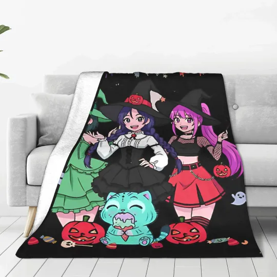 Kpop Huntrix Halloween Fleece Blanket