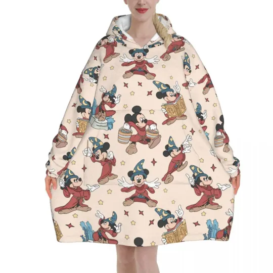 Mickey Mouse Cartoon Blanket Hoodie Oversized