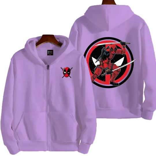 Deadpool Marvel Spring and Autumn New Men's Zipper Hoodie