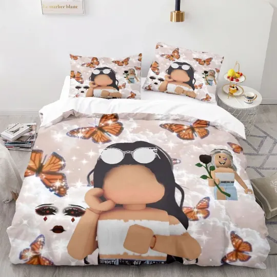 Roblox Anime Bedding Set Student Dormitory Bed Sheet