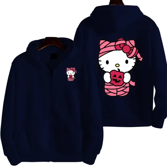 Men Christmas Hello Kitty Cartoon Hoodie