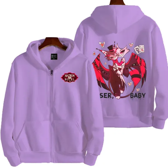Hazbin Hotel Men Zip Up Hoodie