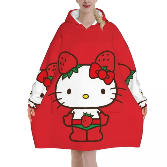 Hello Kitty Cartoon Blanket Hoodie